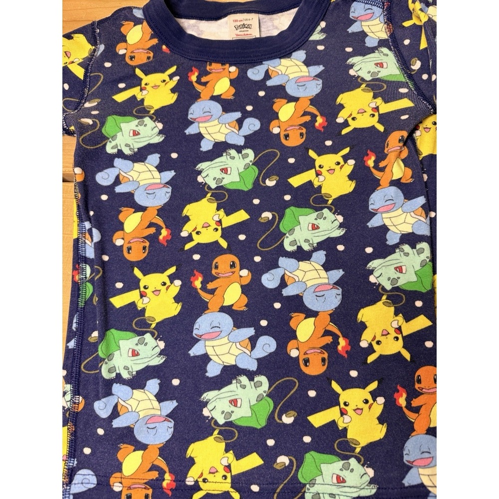 Hanna Andersson Pokemon All over Print 2 Pc Long Sleeve Pajamas Kids Sz 120/6-7 - Picture 2 of 4